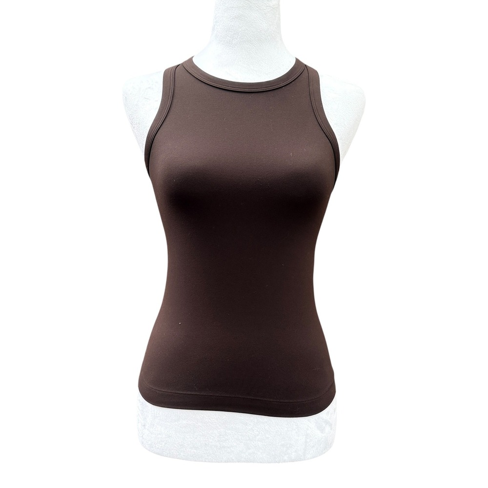 Lululemon Racerback Tank Top Womens 4 Espresso Brown High Neck Activewear